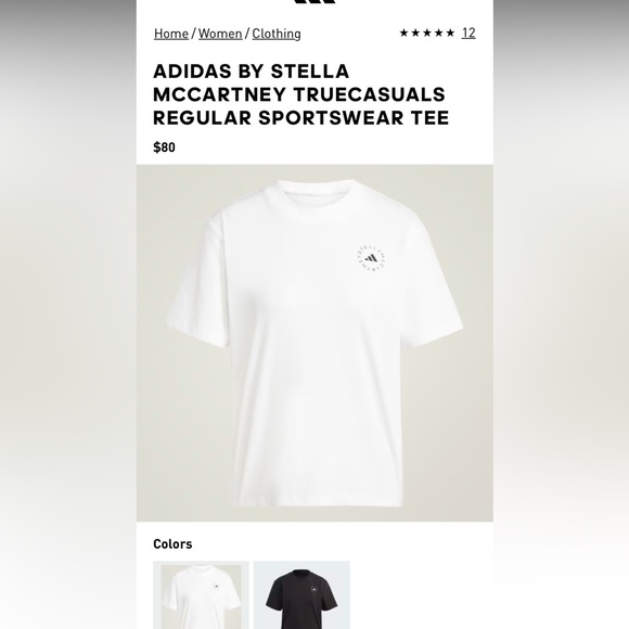 Adidas by Stella McCartney Tops - ADIDAS BY STELLA MCCARTNEY TRUECASUALS REGULAR SPORTSWEAR TEE